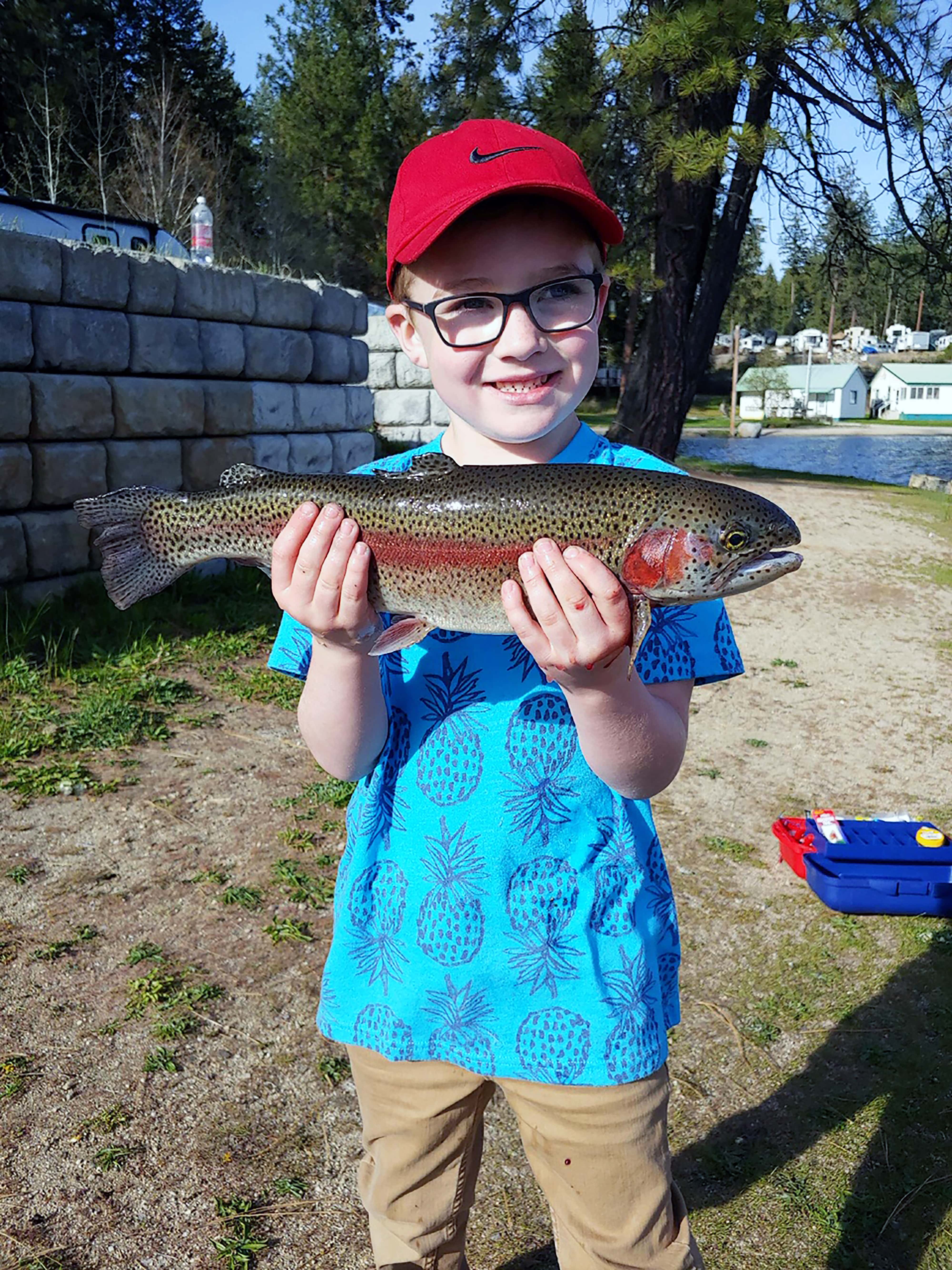 Nick's big catch! Granite Point Resort, Loon Lake